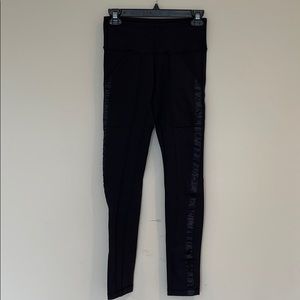 Lululemon ruched satin leggings.